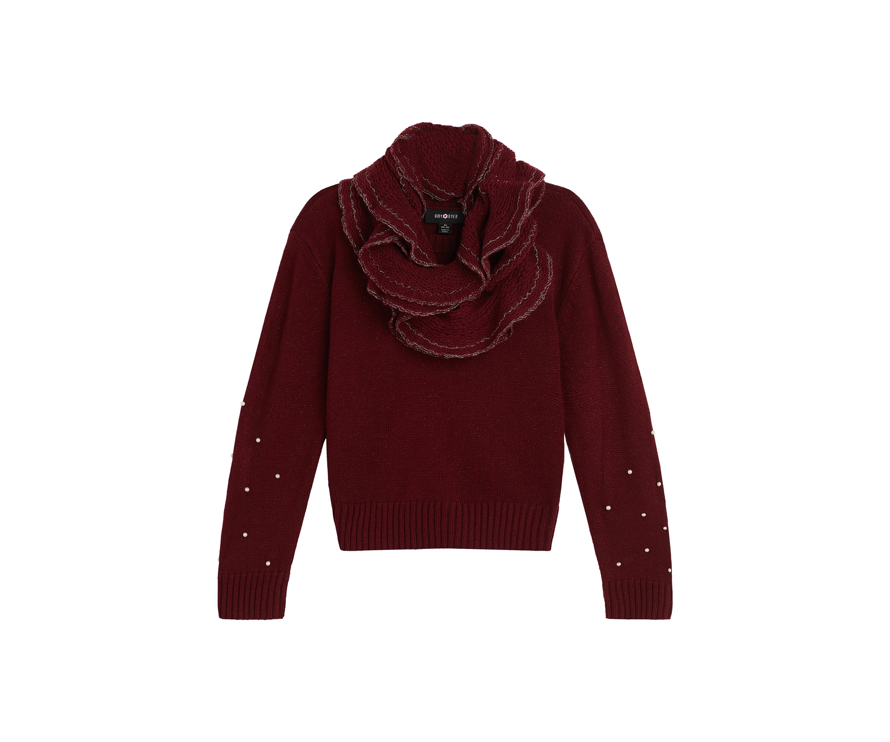 Girls 7-16 Pearl Trim Sweater