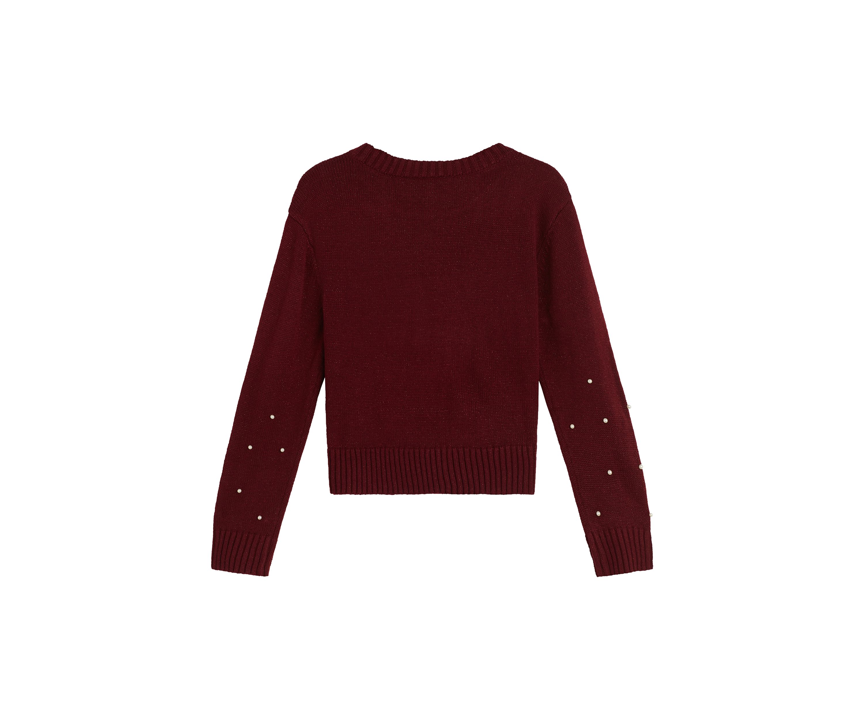 Girls 7-16 Pearl Trim Sweater