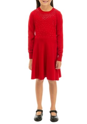 Girls 7-16 Sparkle Sweater Knit Dress