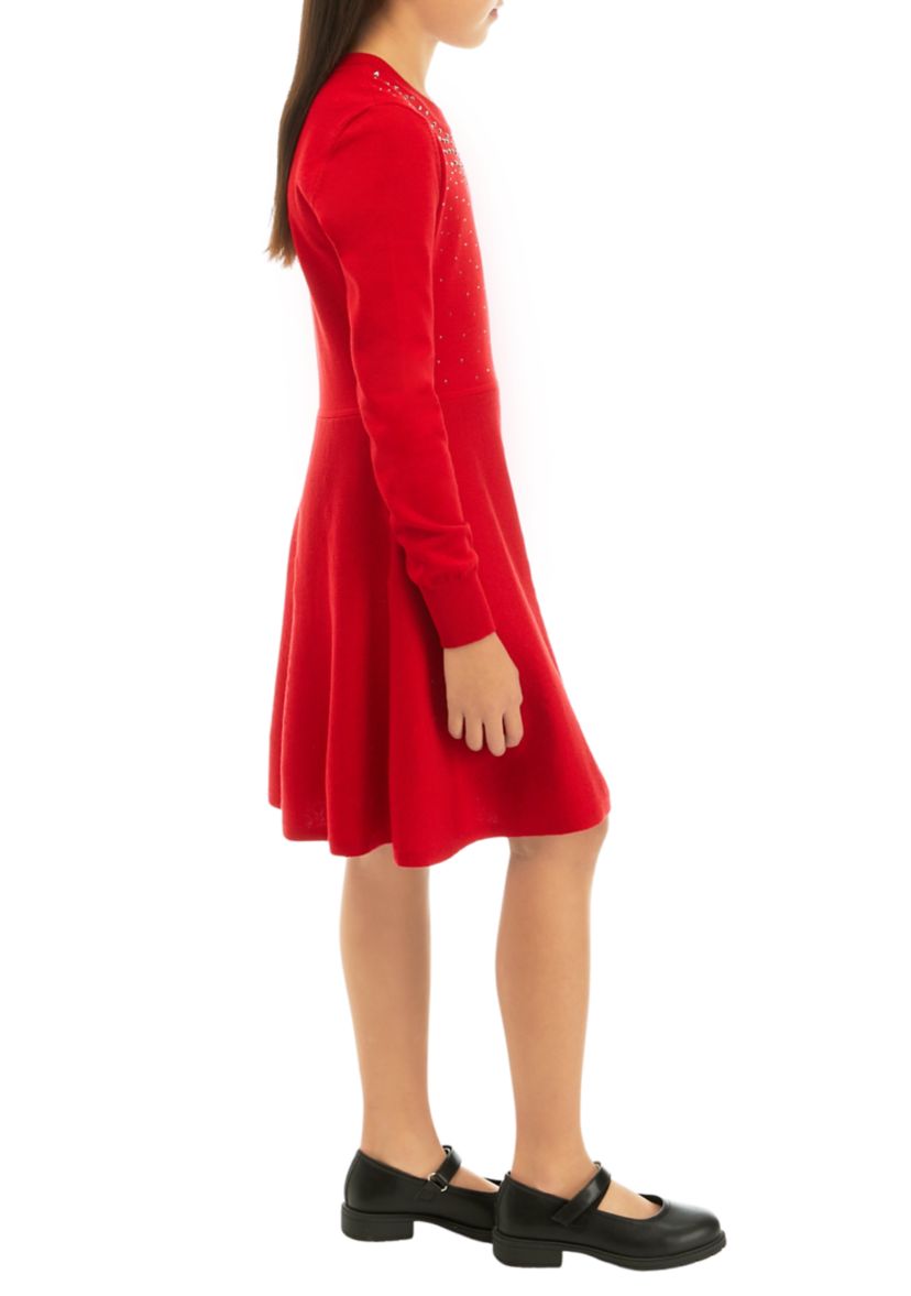 Girls 7-16 Sparkle Sweater Knit Dress