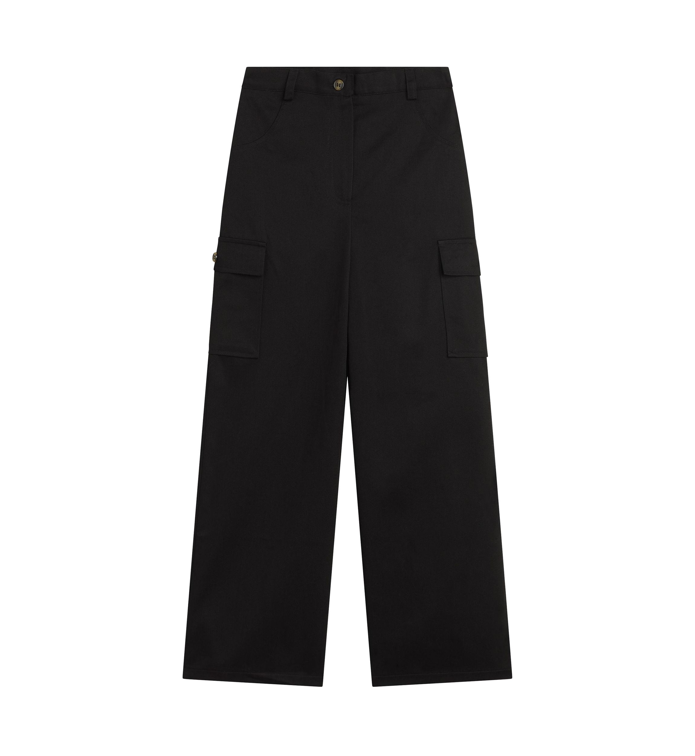 Girls 7-16 Black Cargo Wide Leg Pants