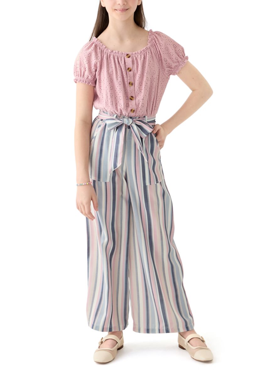 Girls 7-16 Striped Jumpsuit