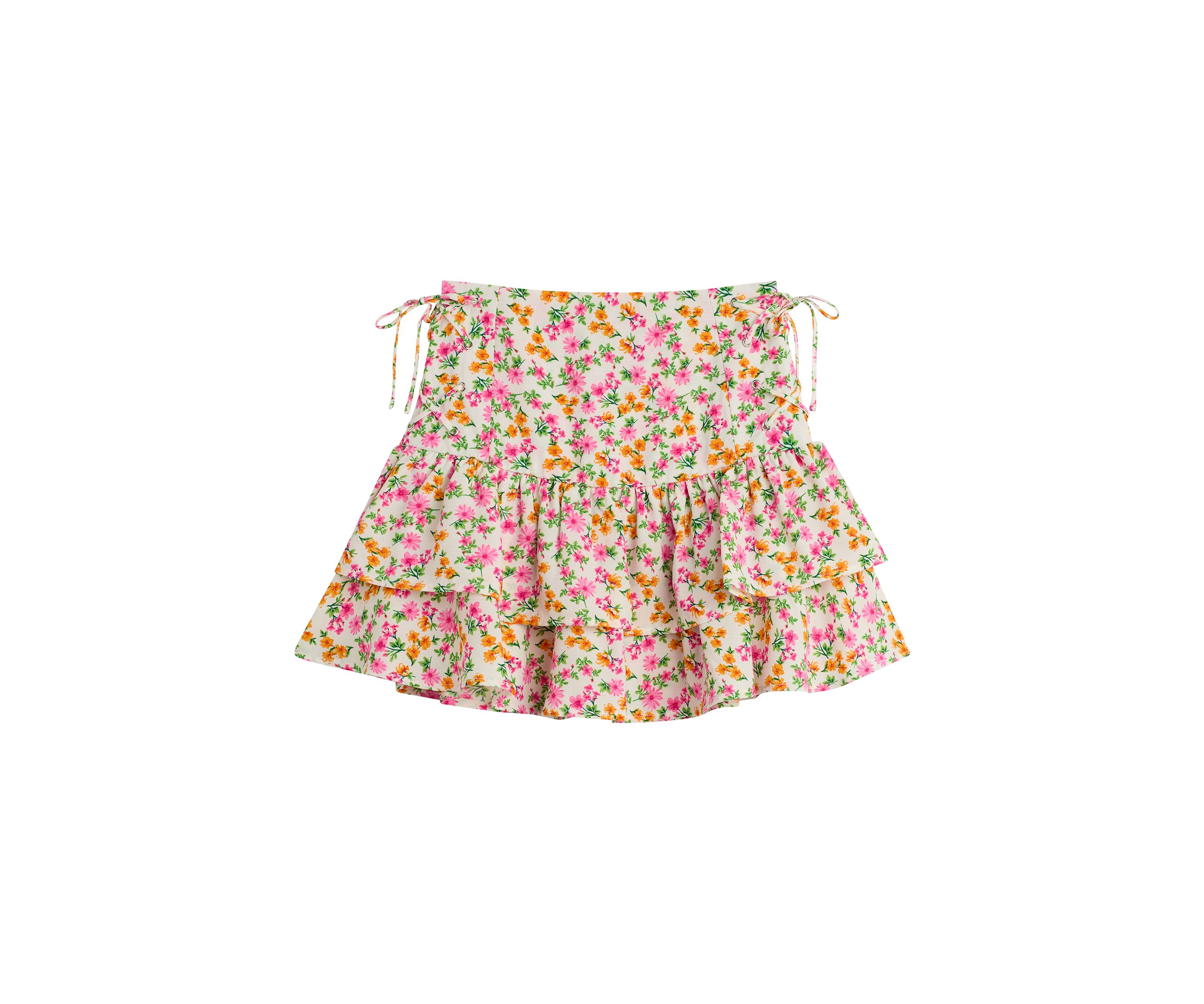 Girls 7-16 Printed Ruffle Skirt 