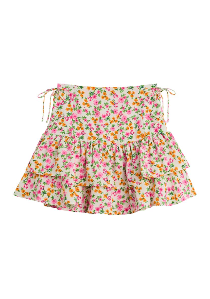Girls 7-16 Printed Ruffle Skirt 