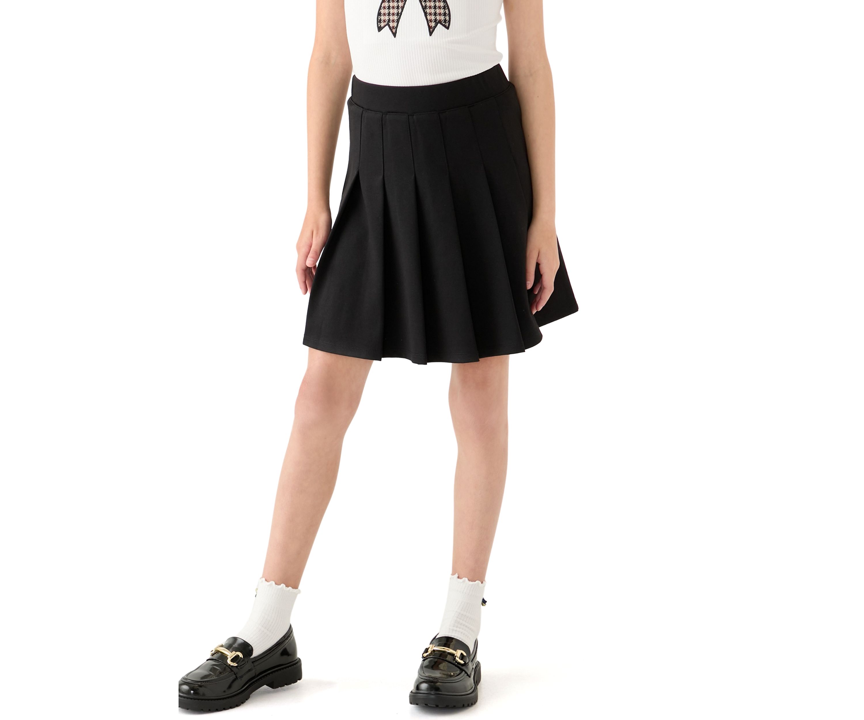 Girls 7-16 Pleated Black Skirt 