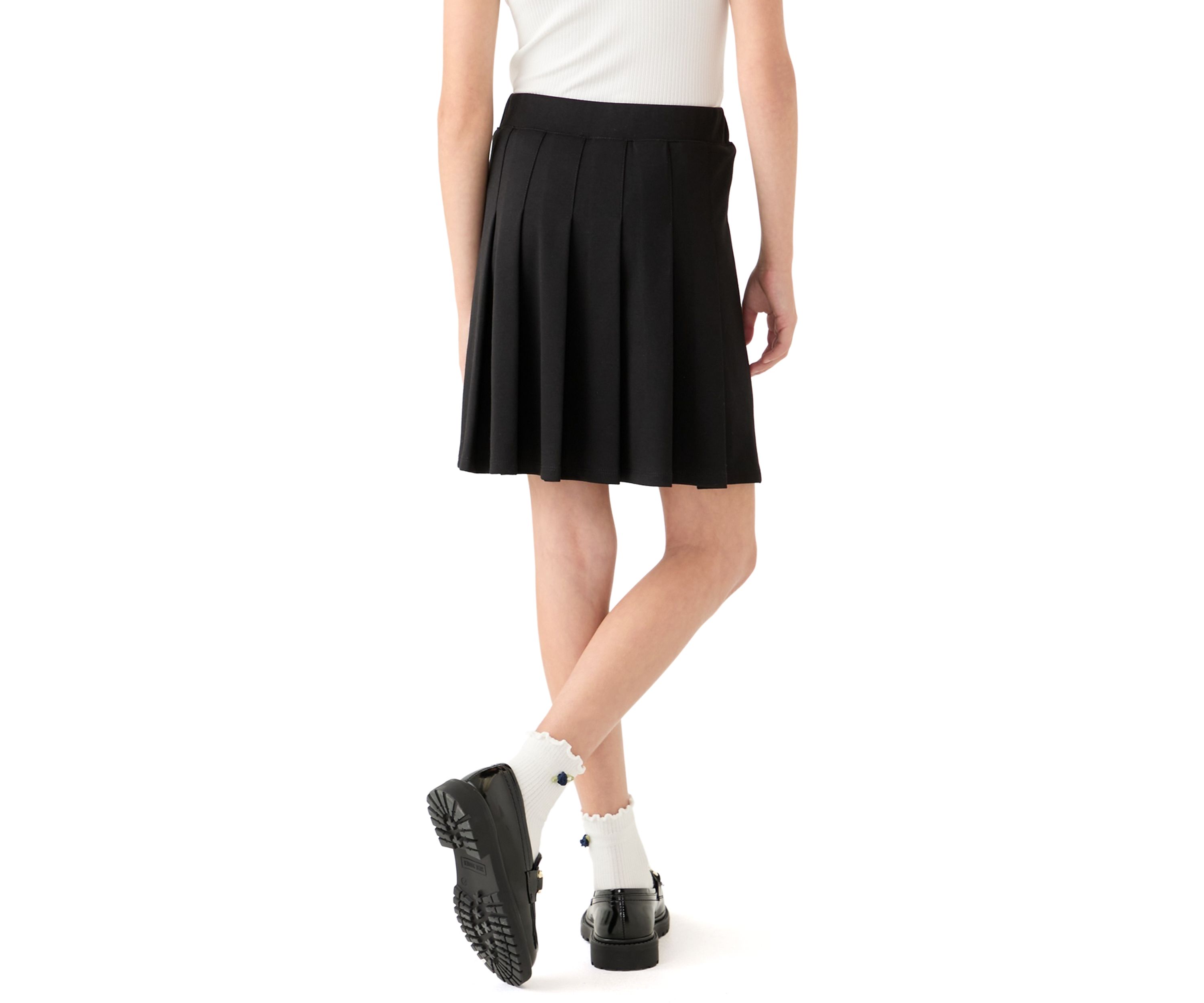Girls 7-16 Pleated Black Skirt 