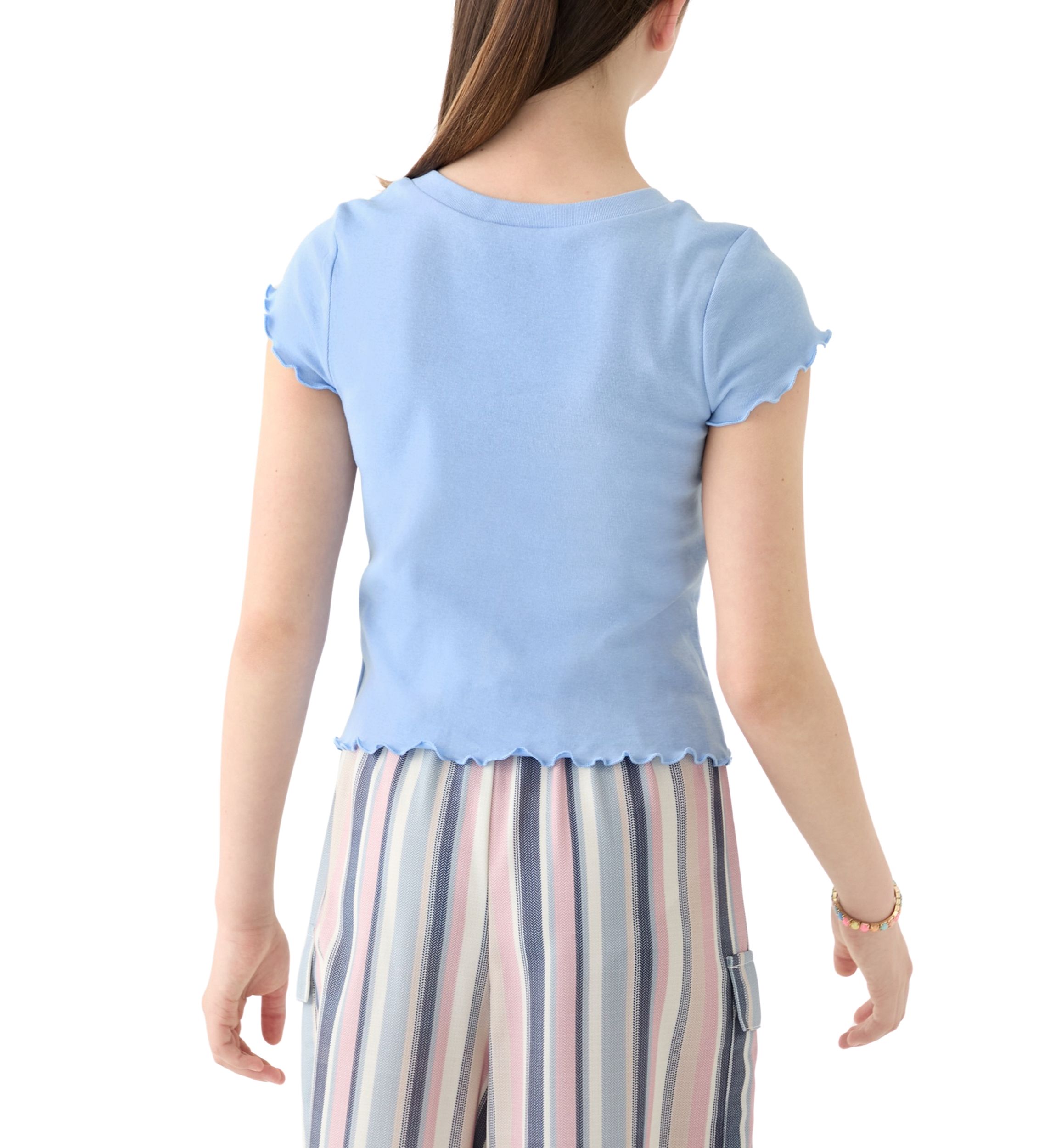 Girls 7-16 Tie Front Floral Graphic T-Shirt