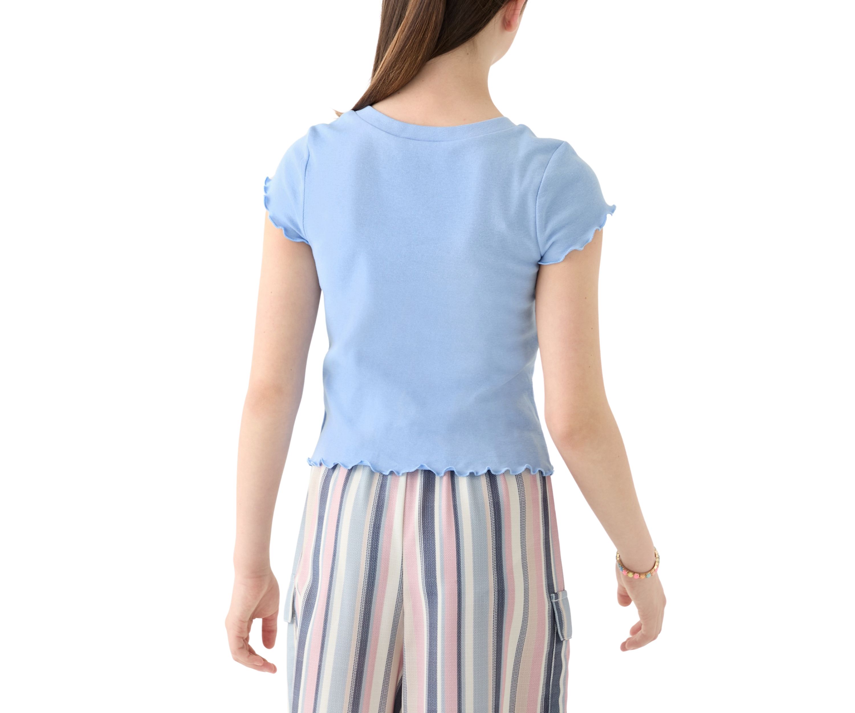 Girls 7-16 Tie Front Floral Graphic T-Shirt