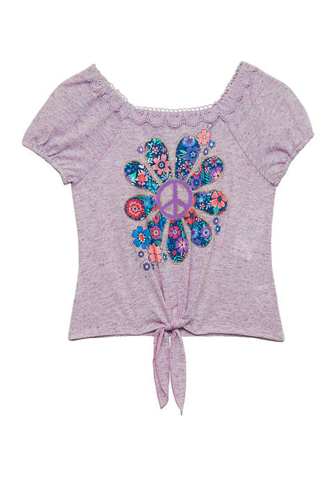 Amy Byer Girl 7-16 Puff Sleeve Flower Graphic
