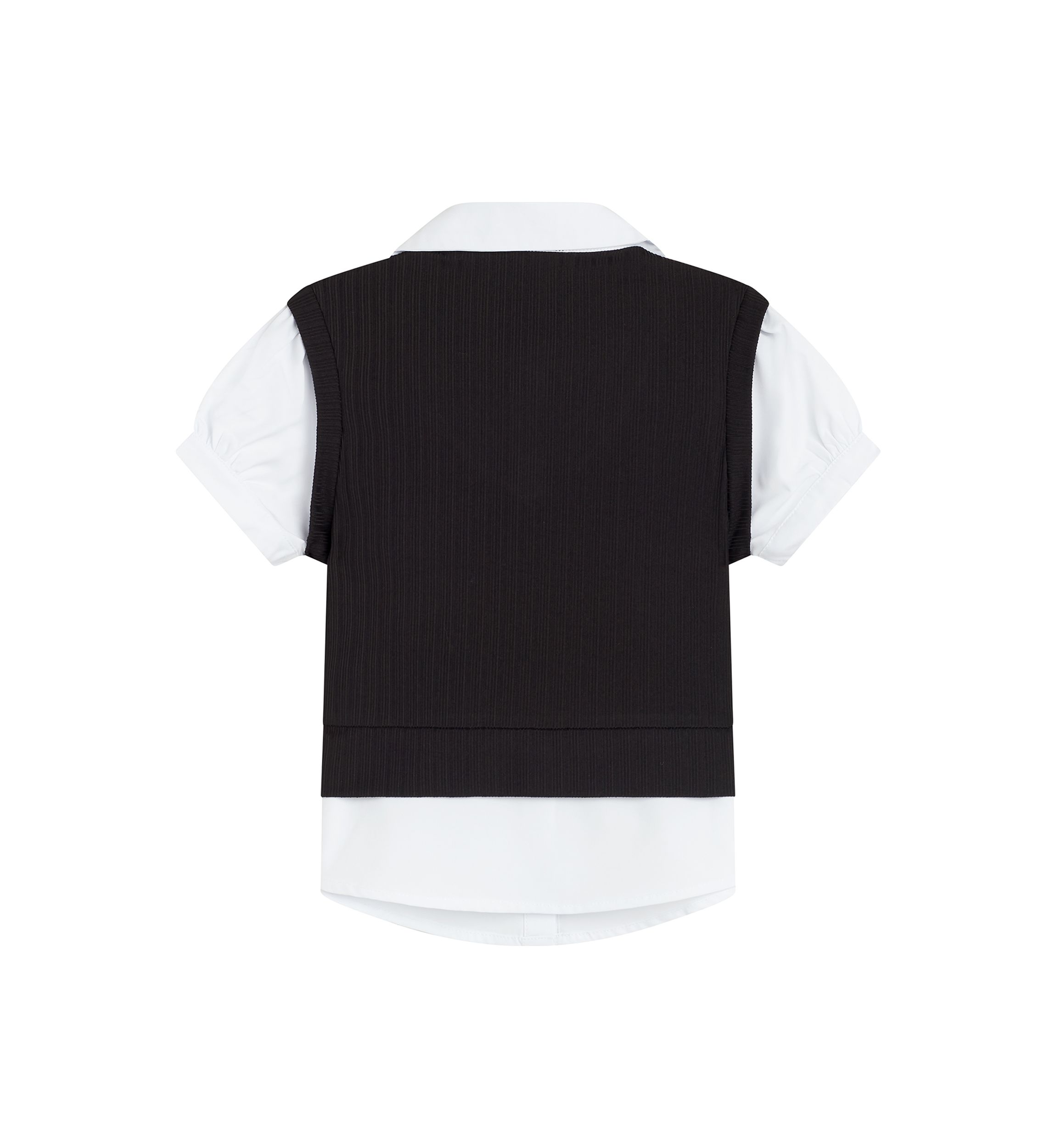 Girls 7-16 Pearl Trim 2Fer Vest