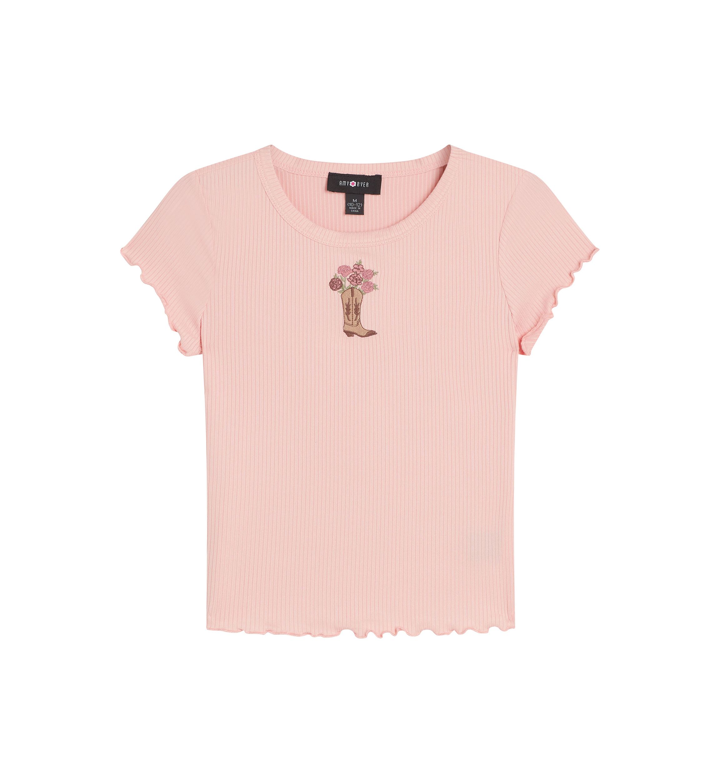 Girls 7-16 Embroidered Cowboy Boot T-Shirt
