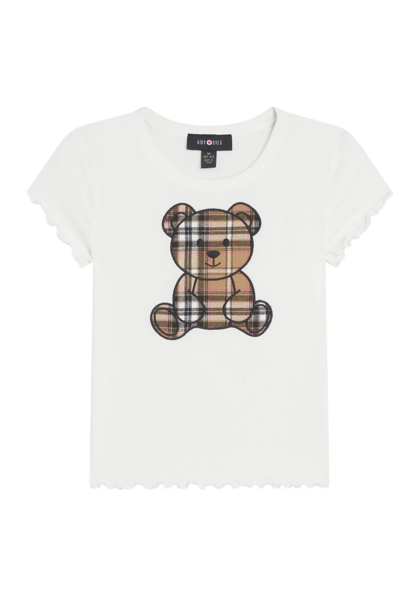 Girls 7-16 Teddy Bear Appliqué T-Shirt