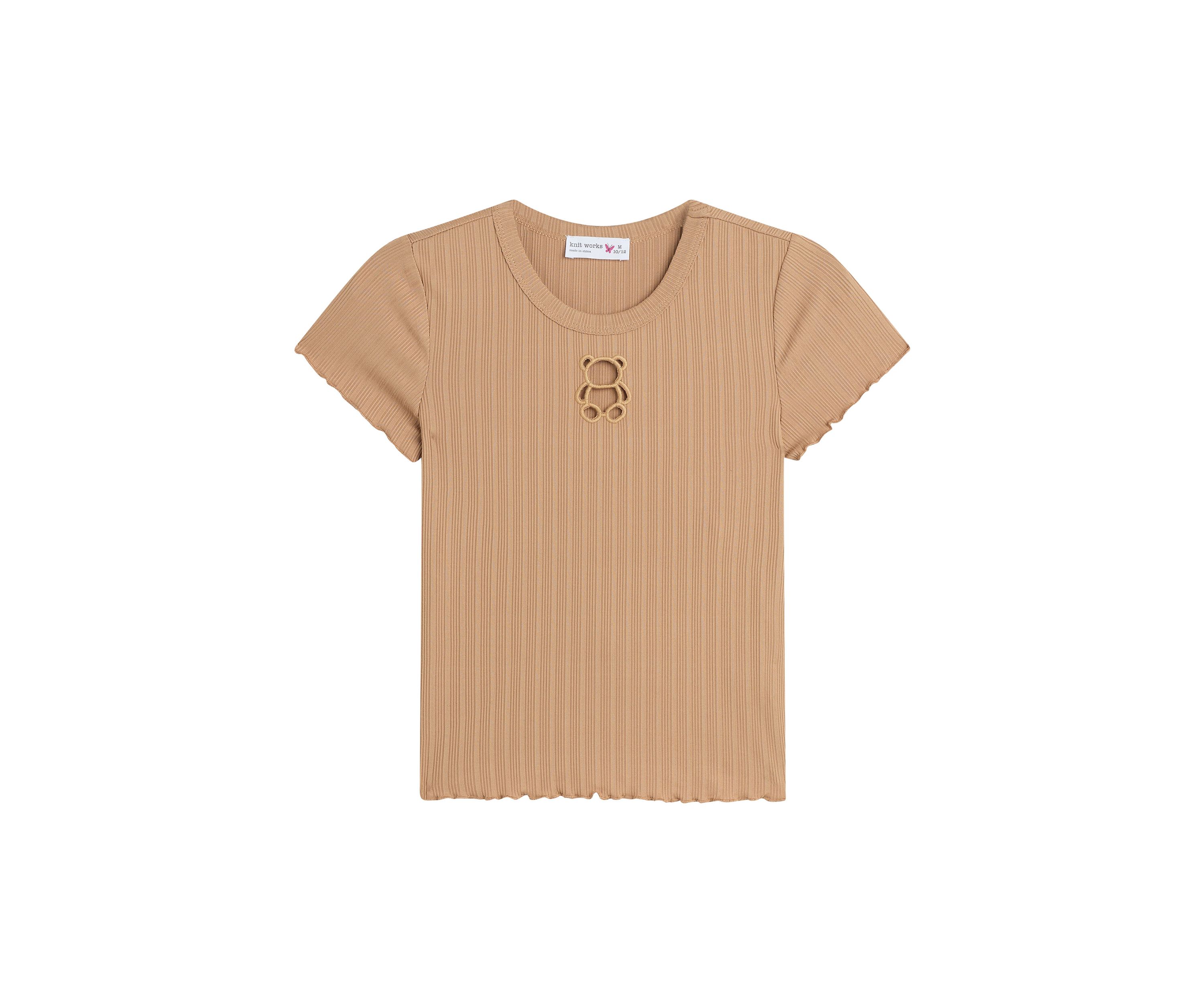 Girls 7-16 Teddy Bear Cutout T-Shirt