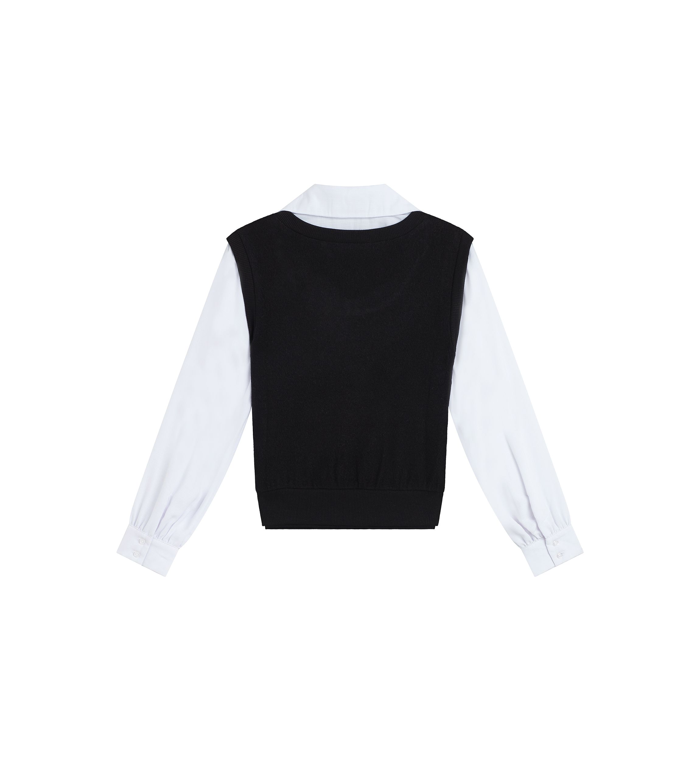 Girls 7-16 2Fer Vest Blouse