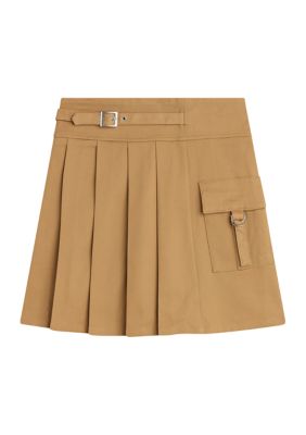 Girls 7-16 Pleated Skirt with Cargo Pocket