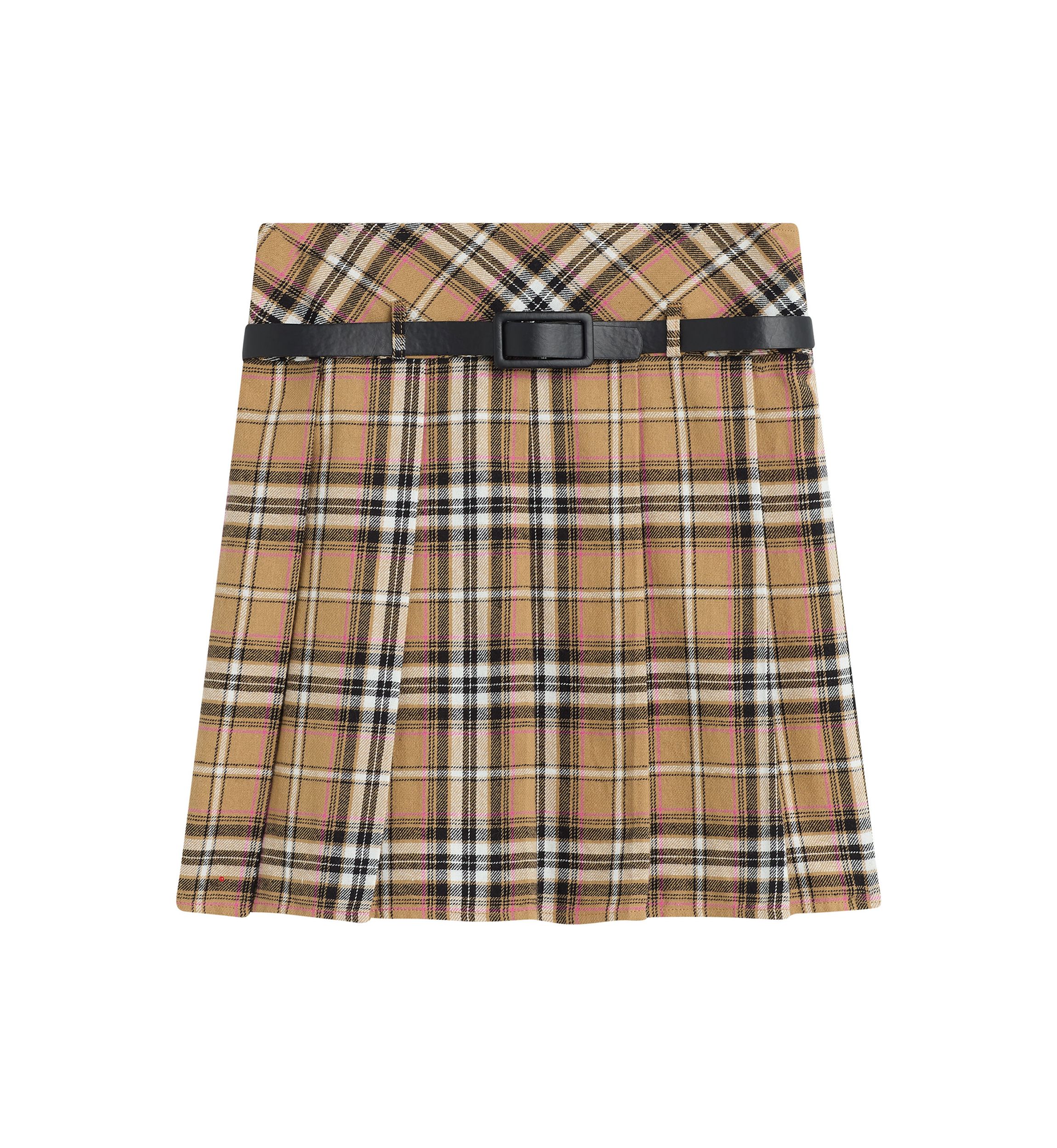Girls 7-16 Plaid Printed Belted Skirt