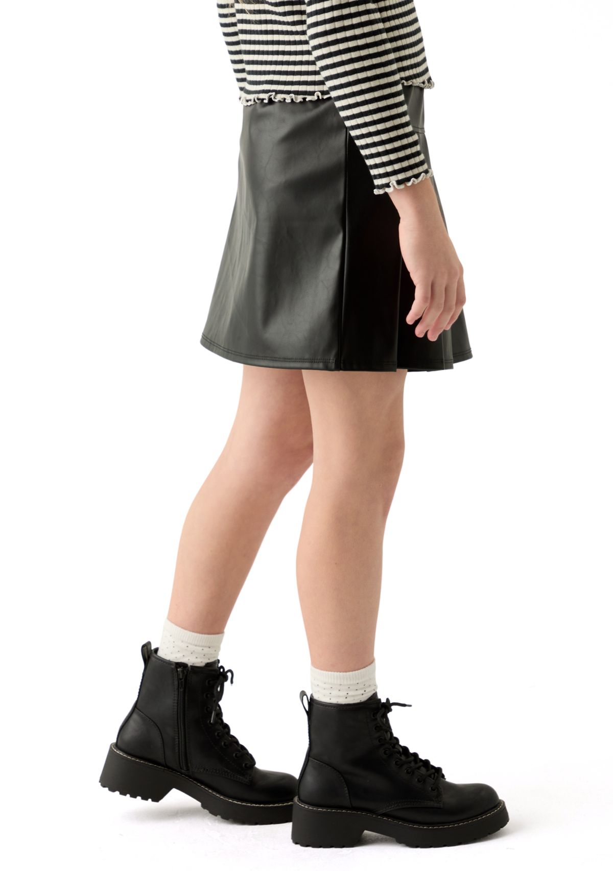 Girls 7-16 Pleather Pleated Mini Skirt