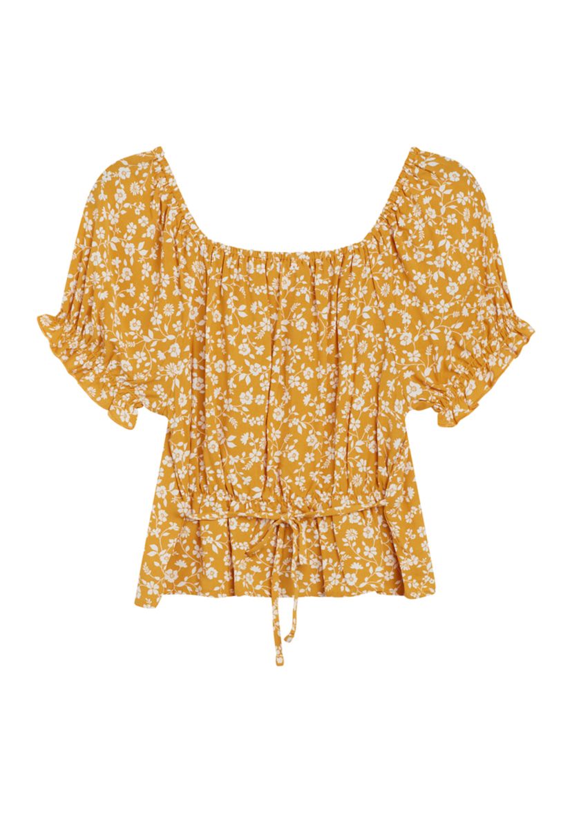 Girls 7-16 Floral Printed Woven Top