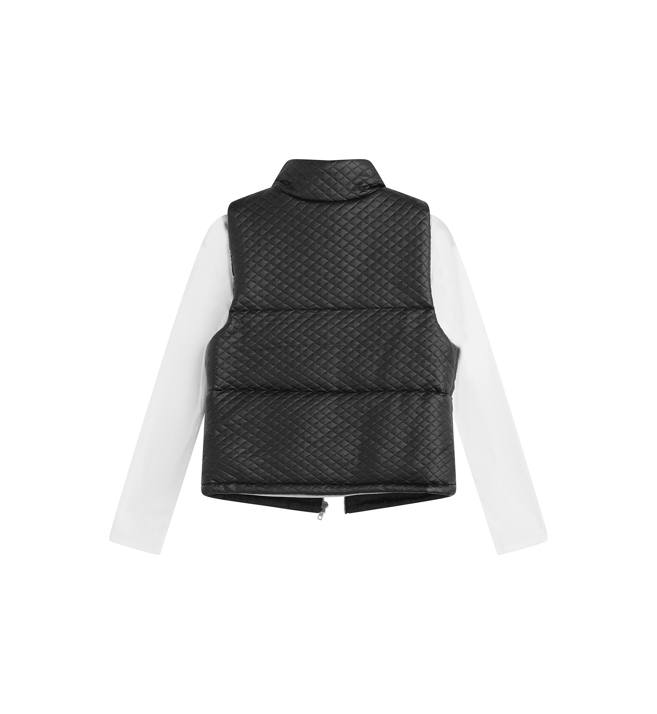 Girls 7-16 2 Piece Quilted Faux Leather Puffer Vest Set