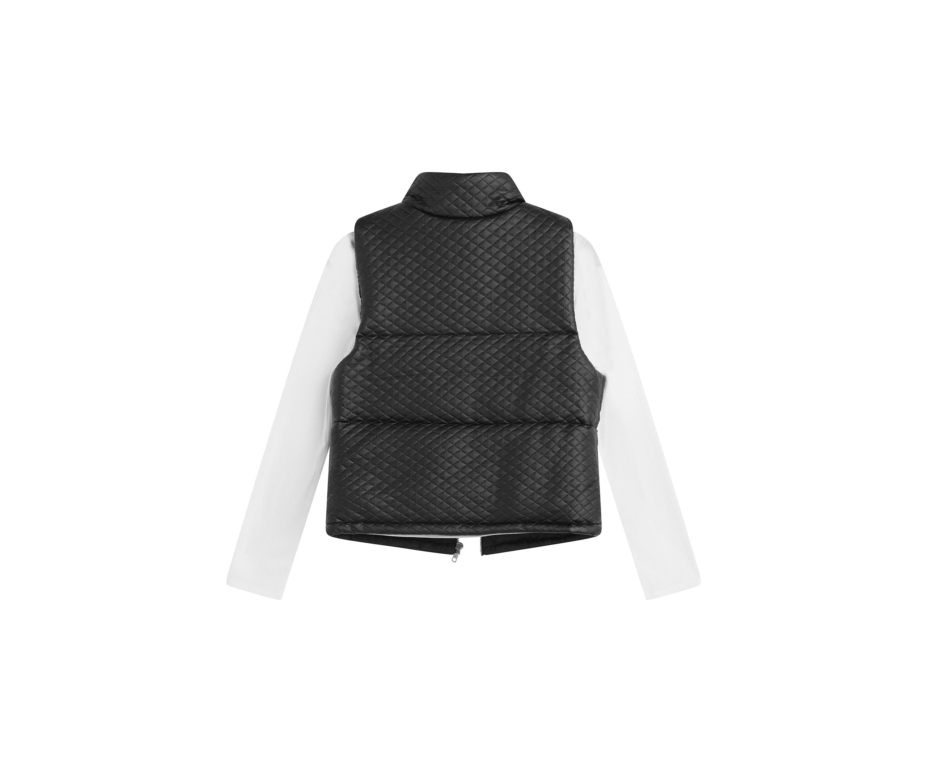 Girls 7-16 2 Piece Quilted Faux Leather Puffer Vest Set