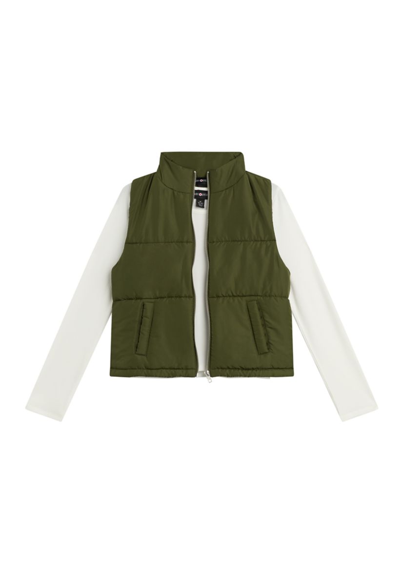Girls 7-16 Puffer Vest Set 