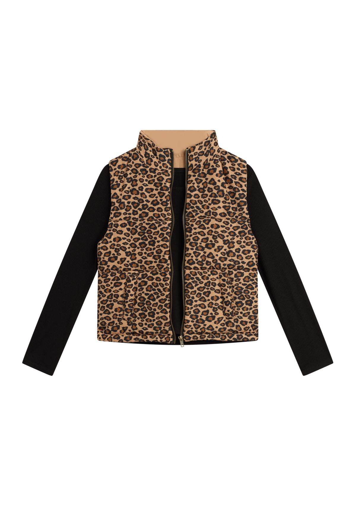 Girls 7-16 Puffer Vest Set 