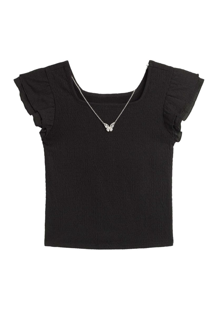 Girls 7-16 Pucker Knit Top 