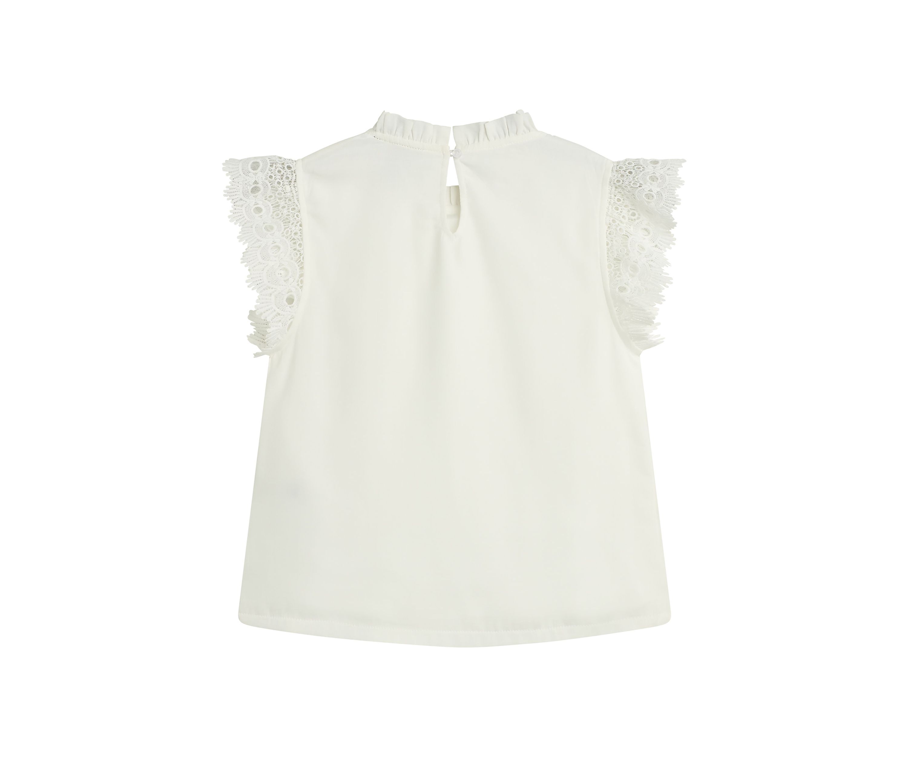 Girls 7-16 Short Ruffle Sleeve Mock Neck Top 