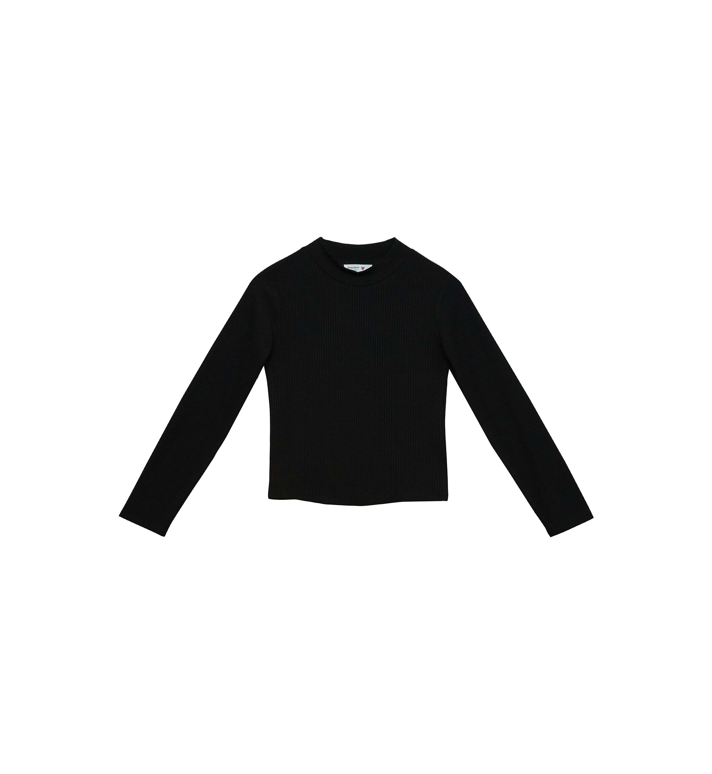 Girls 7-16 Long Sleeve Textured Mock Tiny T-Shirt