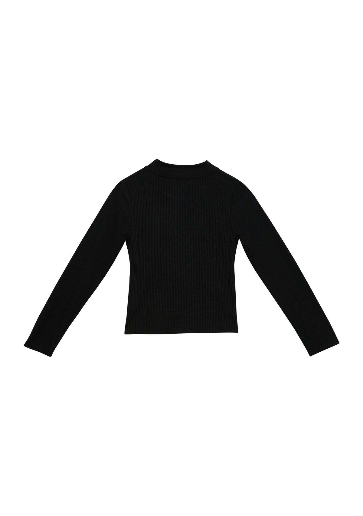 Girls 7-16 Long Sleeve Textured Mock Tiny T-Shirt