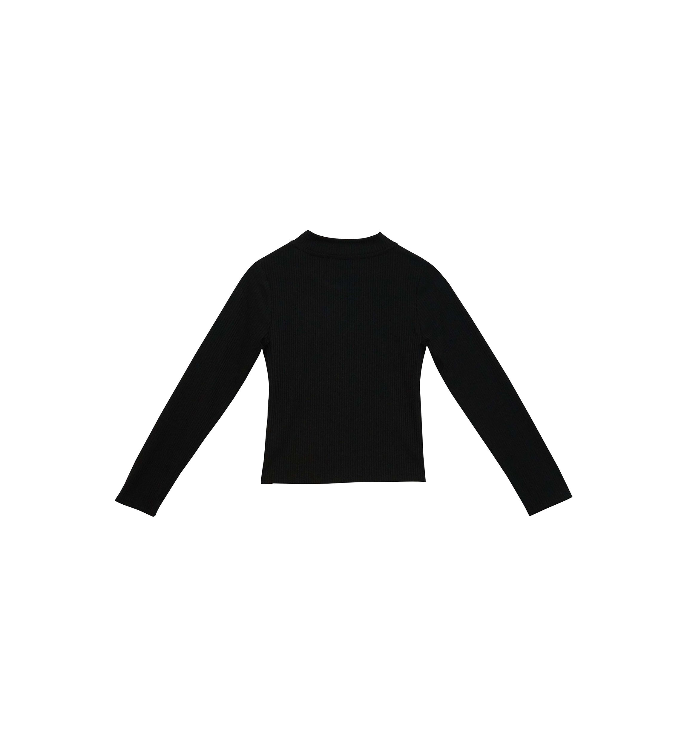 Girls 7-16 Long Sleeve Textured Mock Tiny T-Shirt