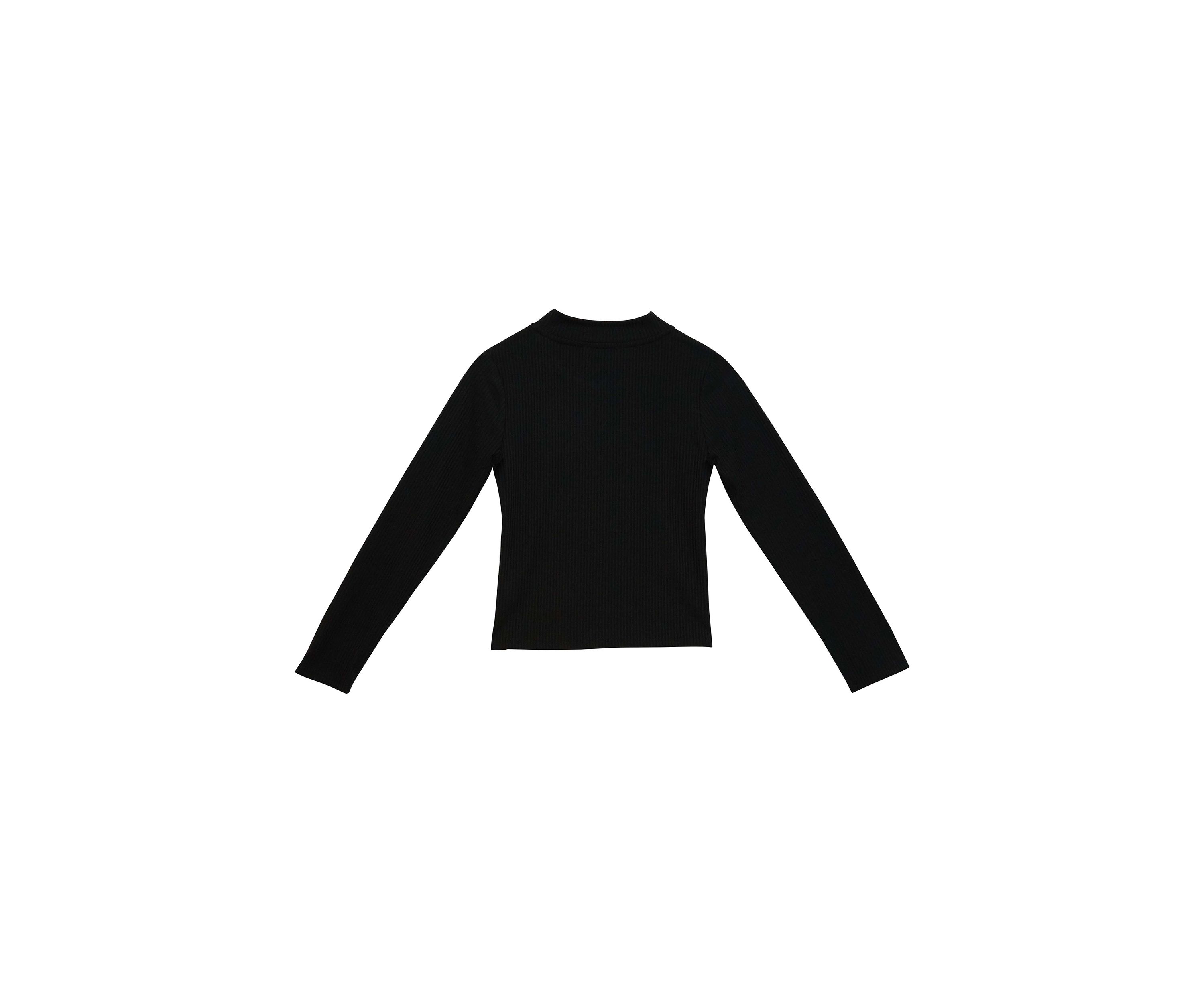 Girls 7-16 Long Sleeve Textured Mock Tiny T-Shirt