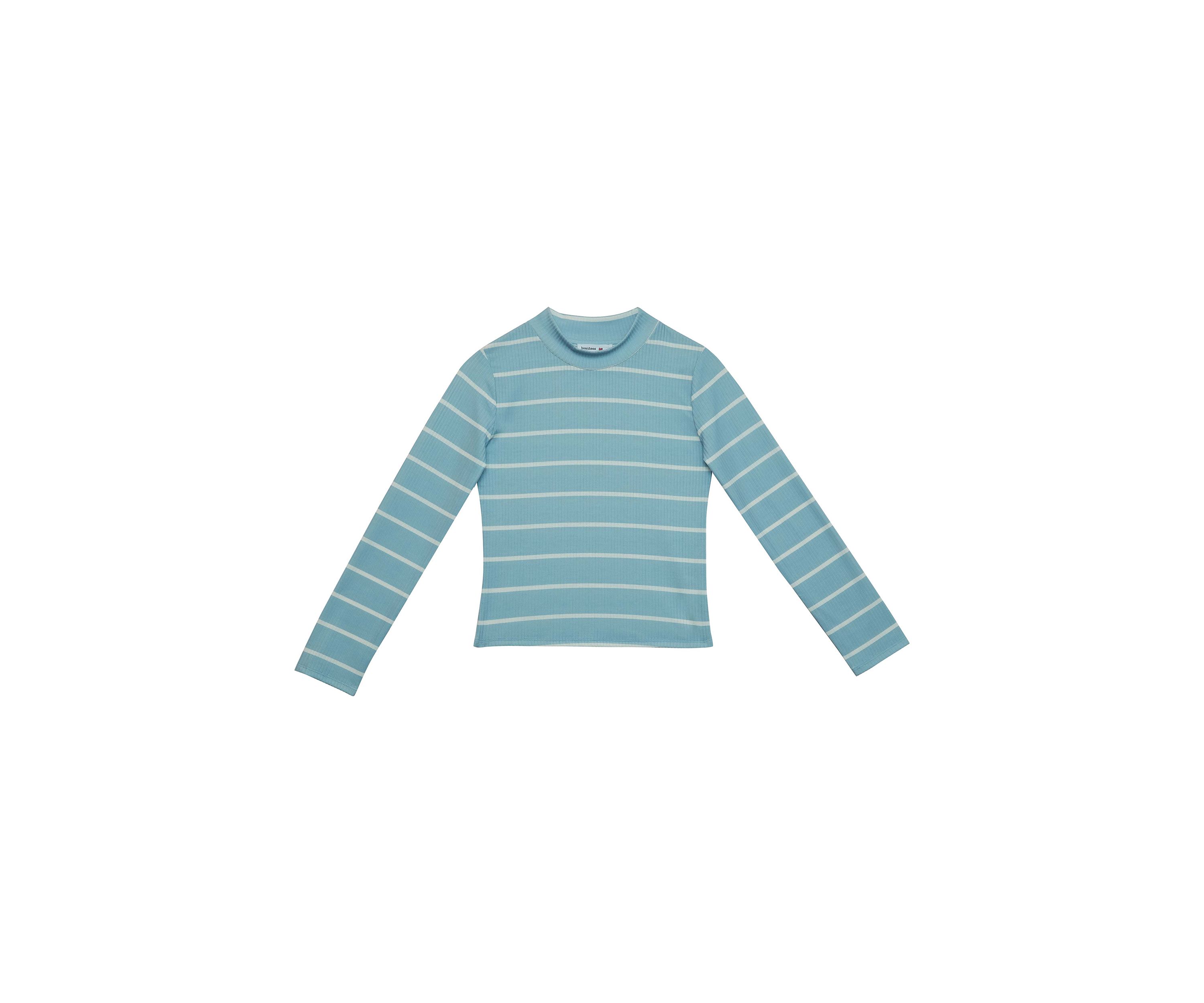 Girls 7-16 Long Sleeve Textured Mock Tiny T-Shirt