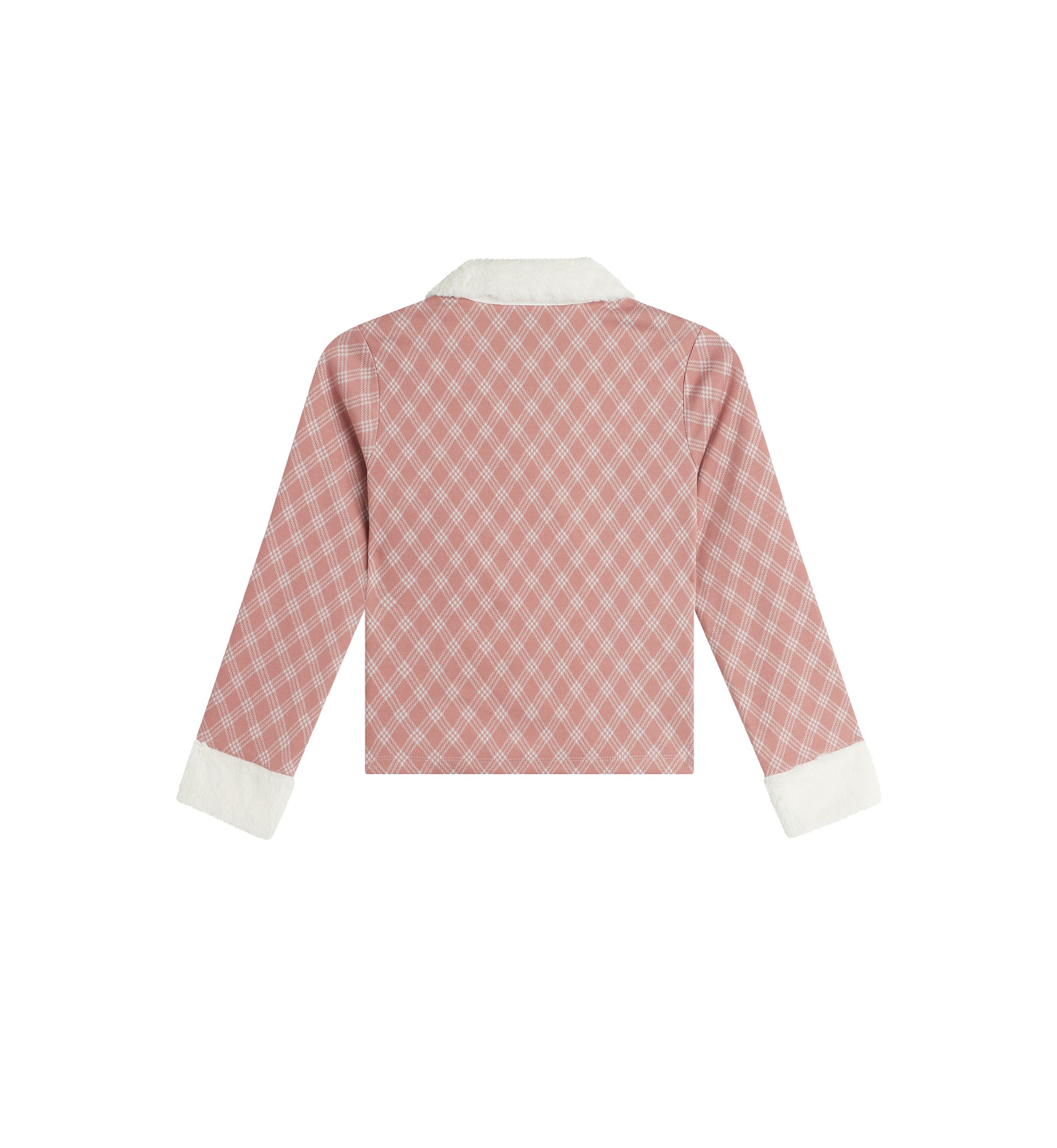 Girls 7-16 Plaid Jacket with Fur Collar