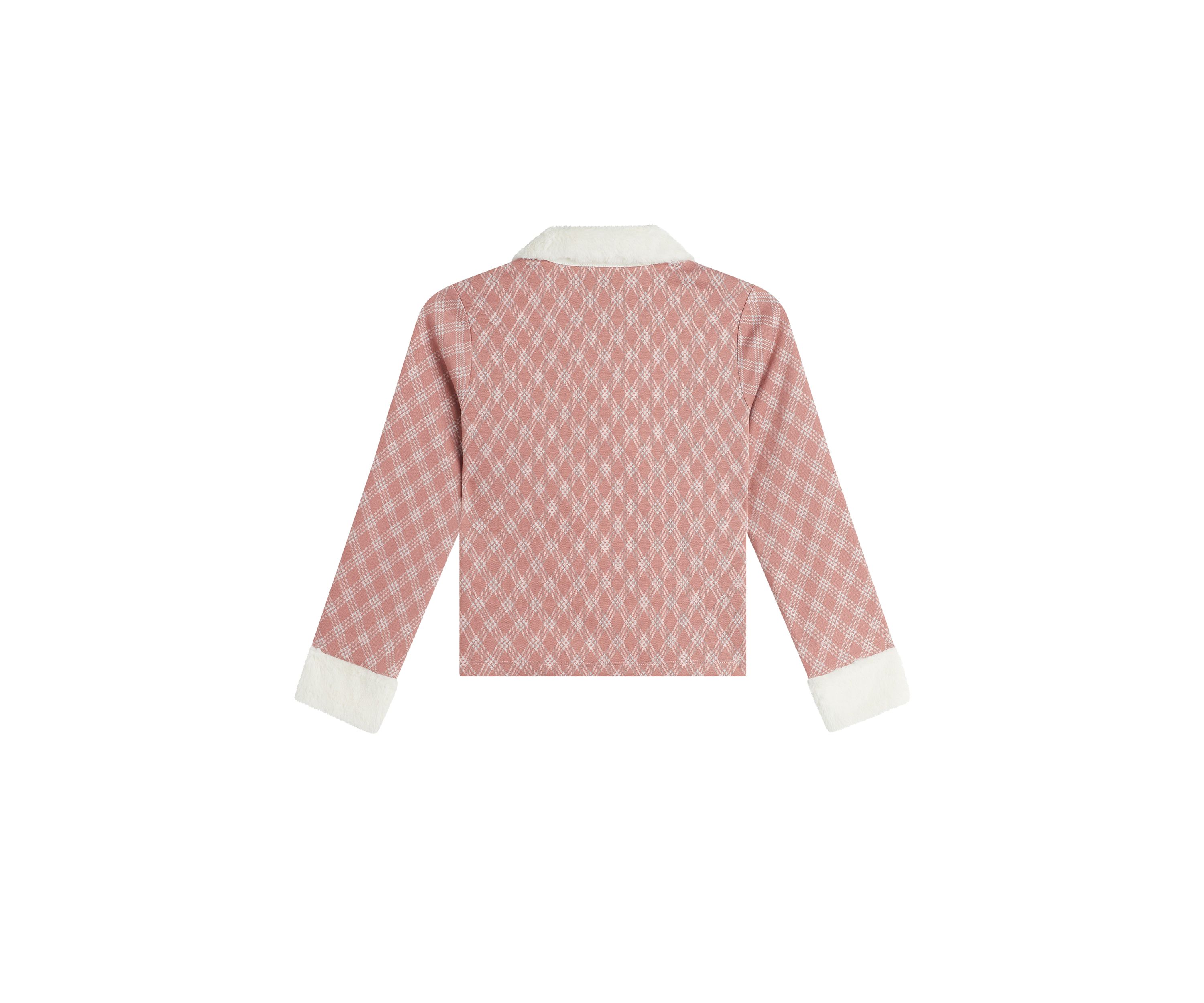 Girls 7-16 Plaid Jacket with Fur Collar