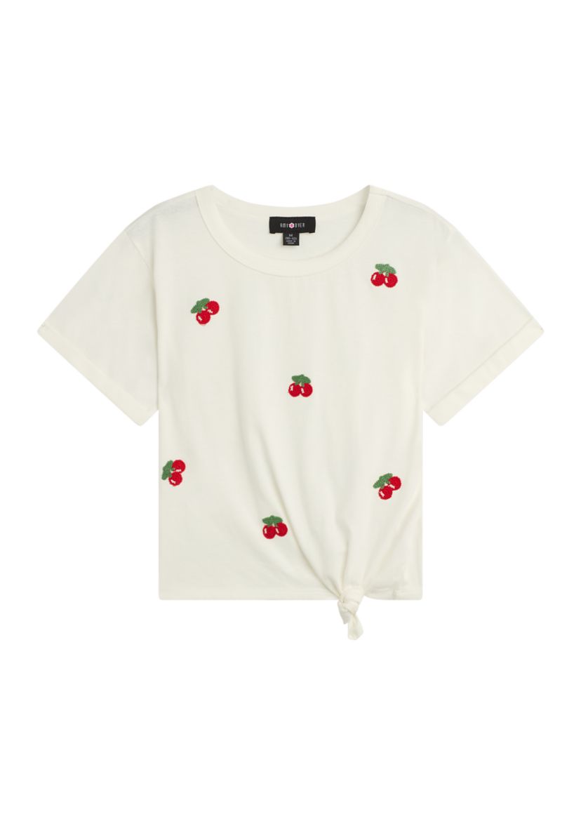Girls 7-16 Crochet Cherry T-Shirt 