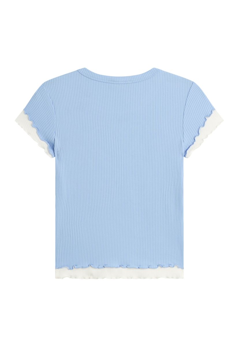 Girls 7-16 Blue Sequin Heart Top