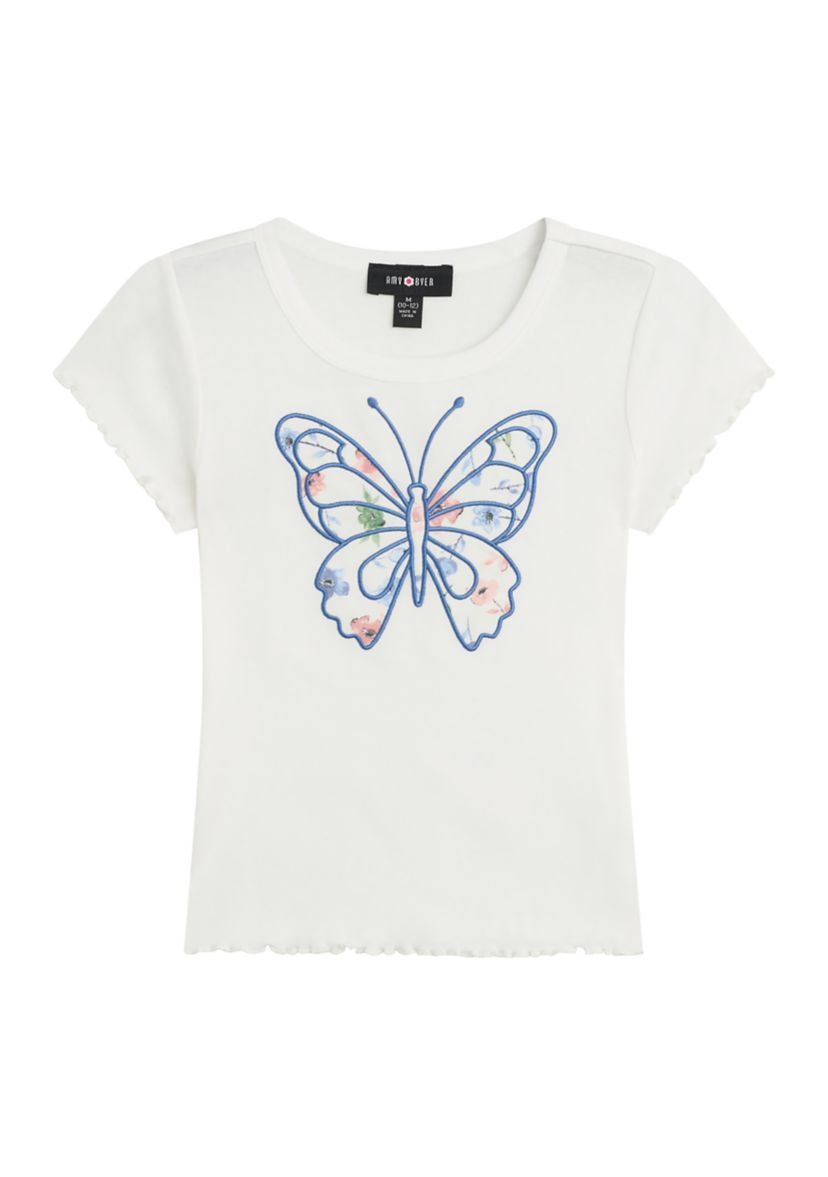 Girls 7-16 Butterfly Appliqué T-Shirt