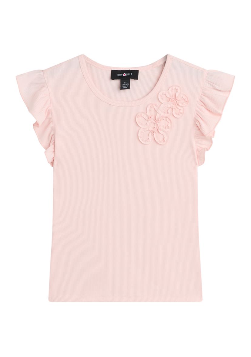 Girls 7-16 Flutter Sleeve T-Shirt