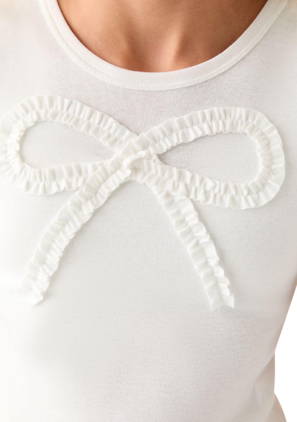 Girls 7-16 White Bow Top