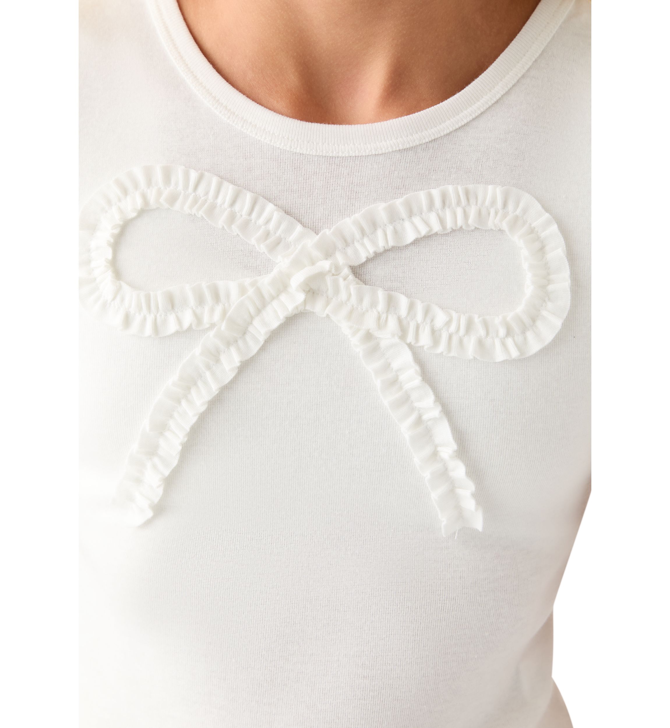 Girls 7-16 White Bow Top