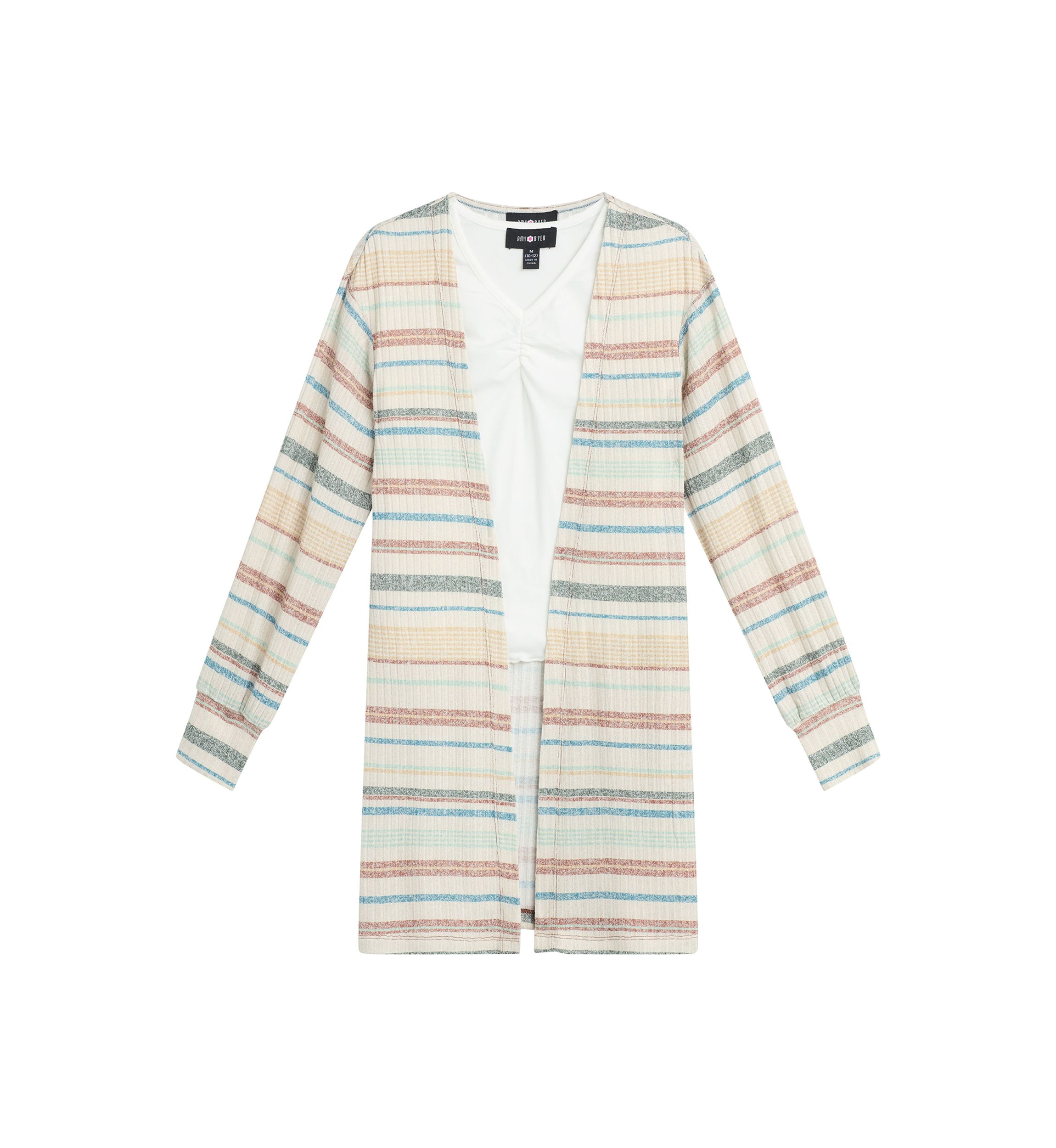 Girls 7-16 Striped Duster Cardigan Set