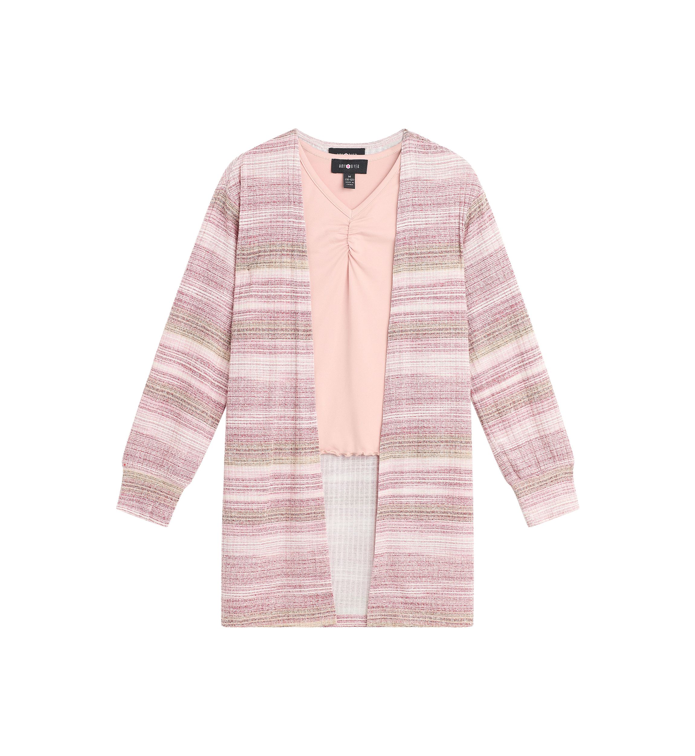 Girls 7-16 Striped Duster Cardigan Set