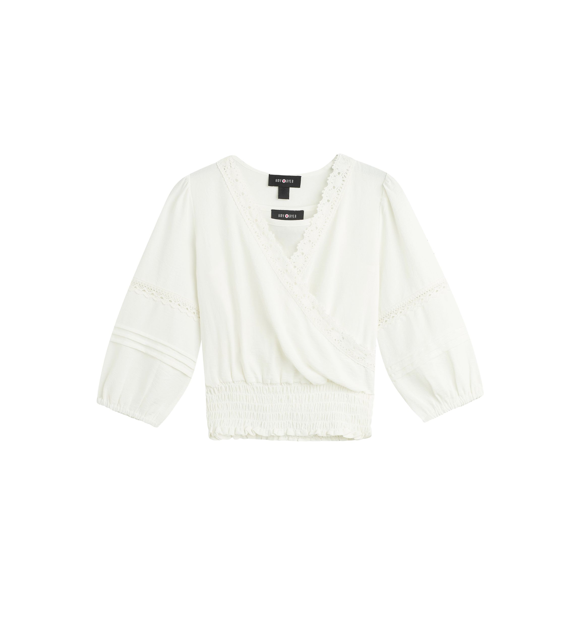 Girls 7-16 Solid Wrap Blouse