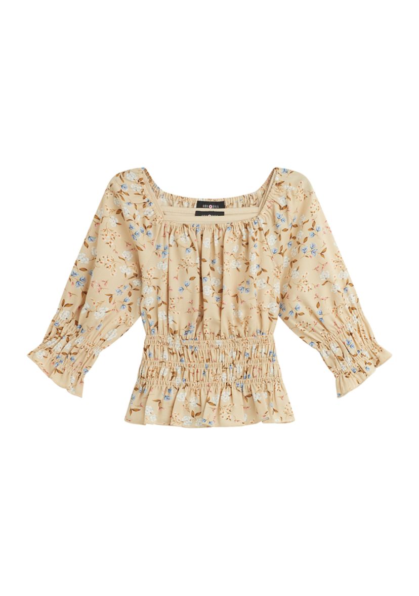 Girls 7-16 Floral Printed Blouse
