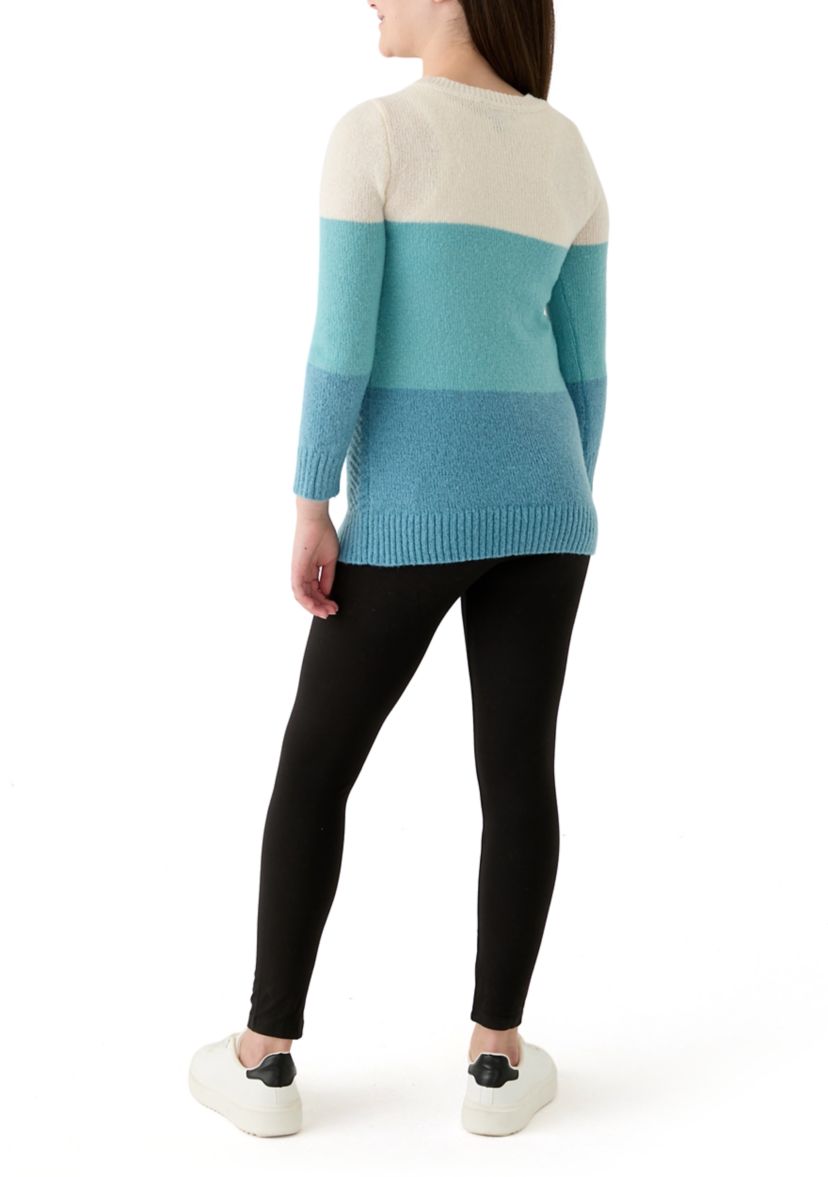 Girls 7-16 Color Blocked Sweater and Leggings Set