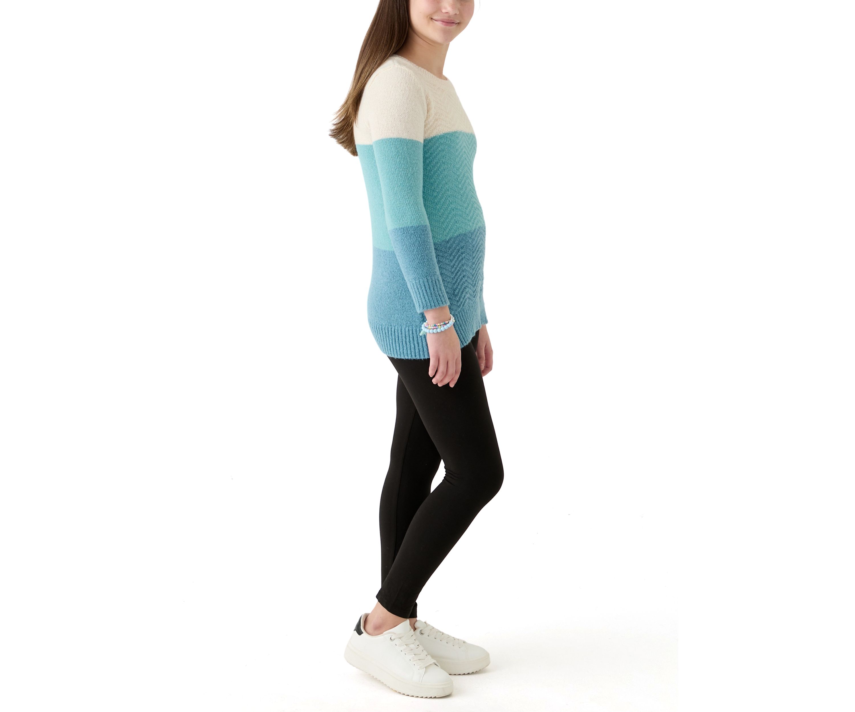 Girls 7-16 Color Blocked Sweater and Leggings Set