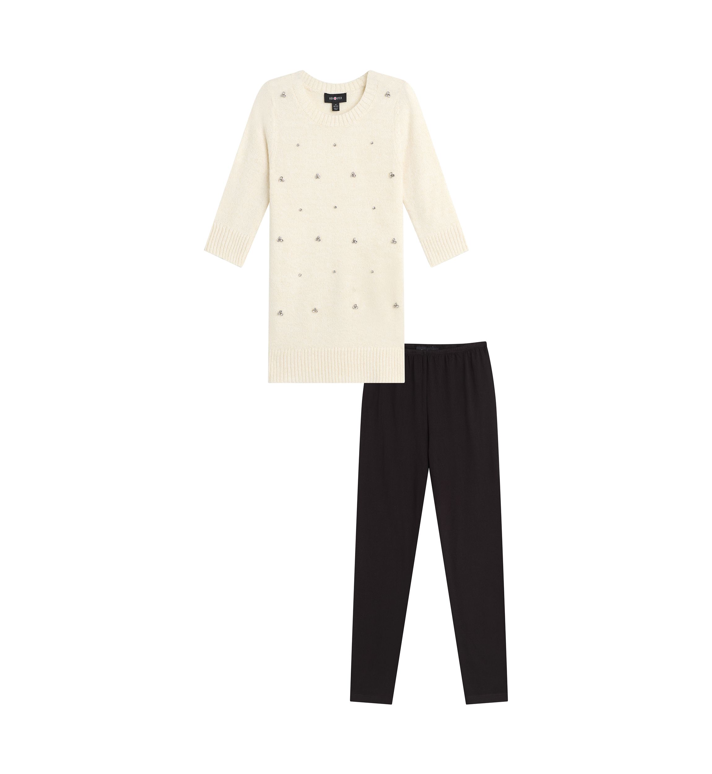 Girls 7-16 Rhinestone Sweater and Leggings Set