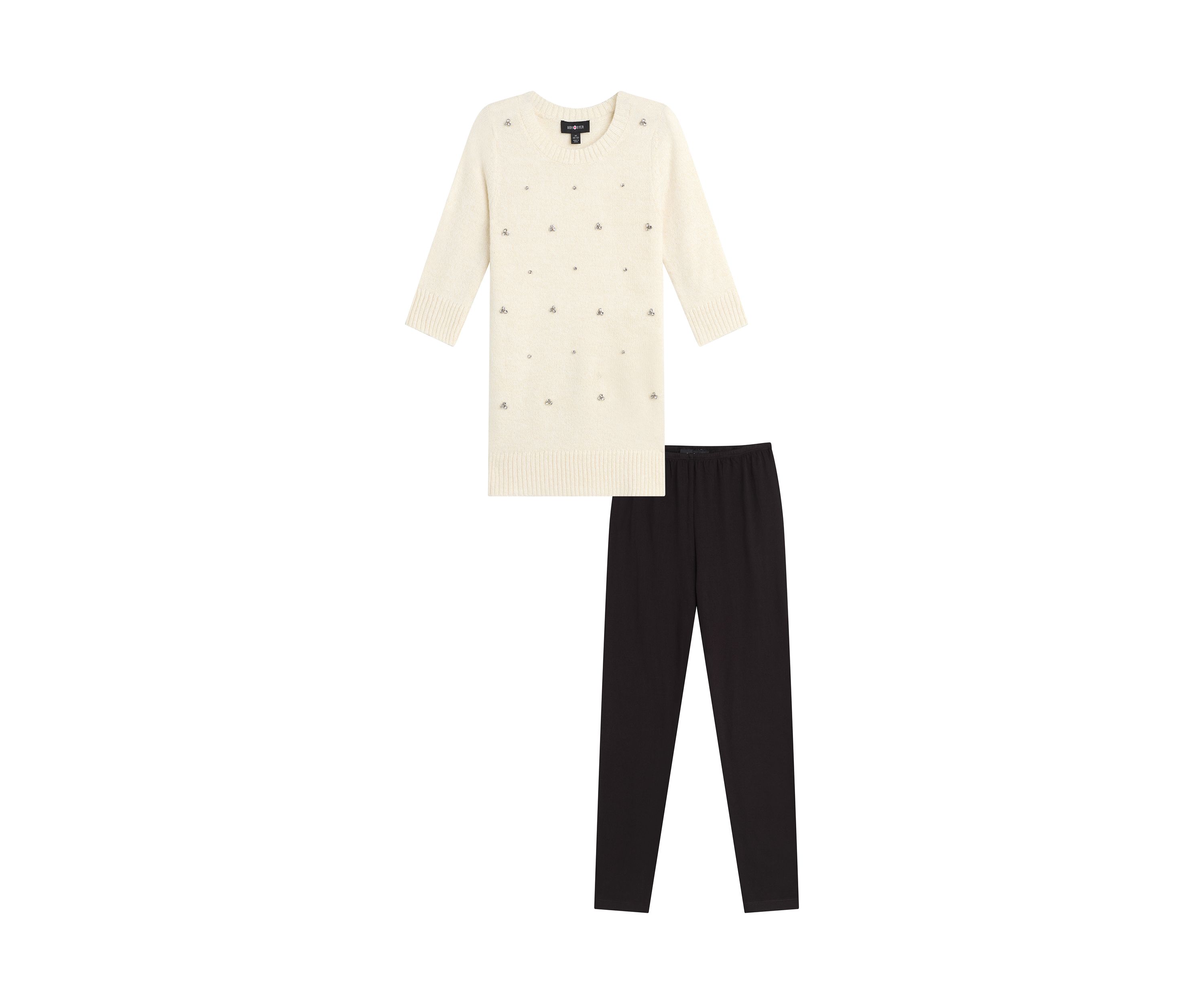 Girls 7-16 Rhinestone Sweater and Leggings Set