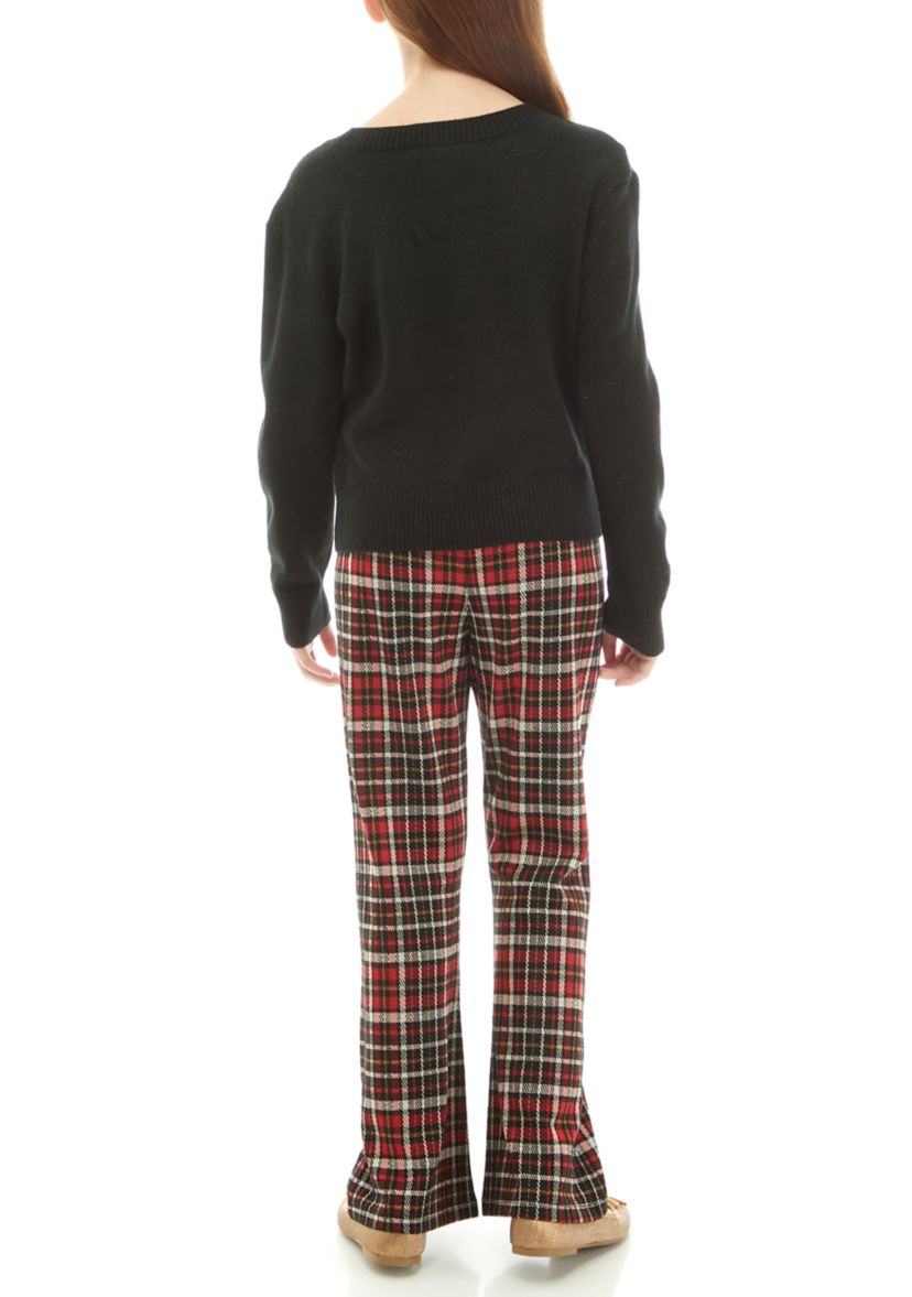 Girls 7-16 Holiday Pant Set with Reindeer